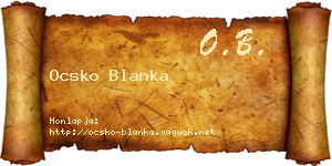 Ocsko Blanka névjegykártya