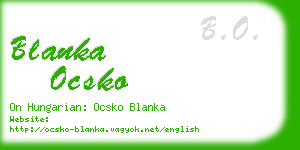 blanka ocsko business card